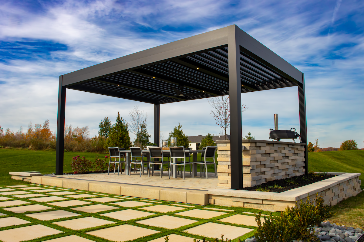 ack r-blade - recessed lights - fan - outdoor dining