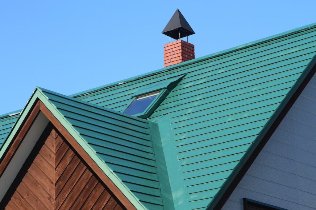 green metal roof