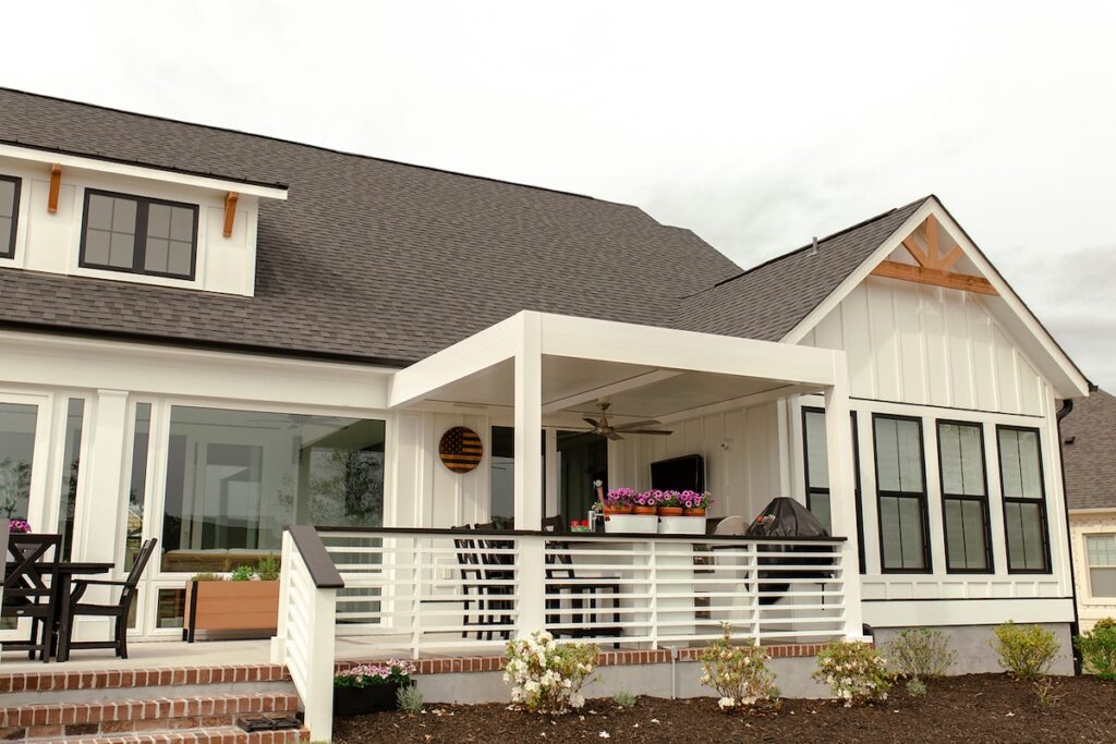 white pergola