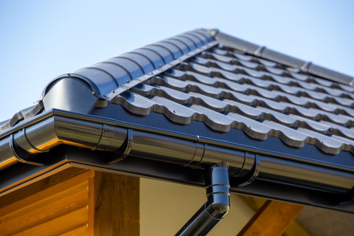 modern house with half round gutters