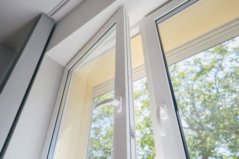 casement window partially opened