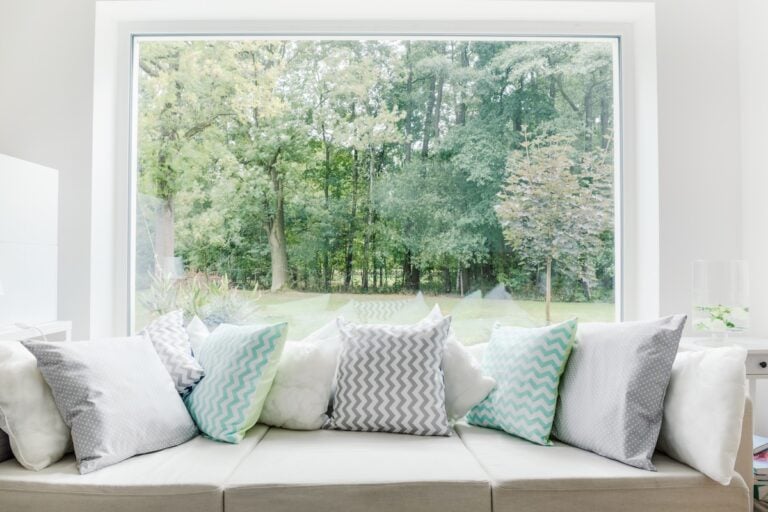 picture window looking out to woods