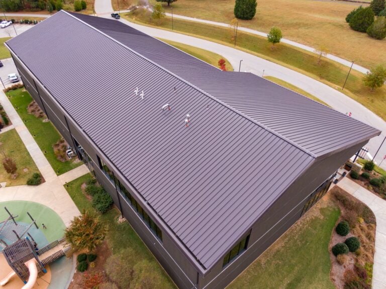 Gutter on commercial roof