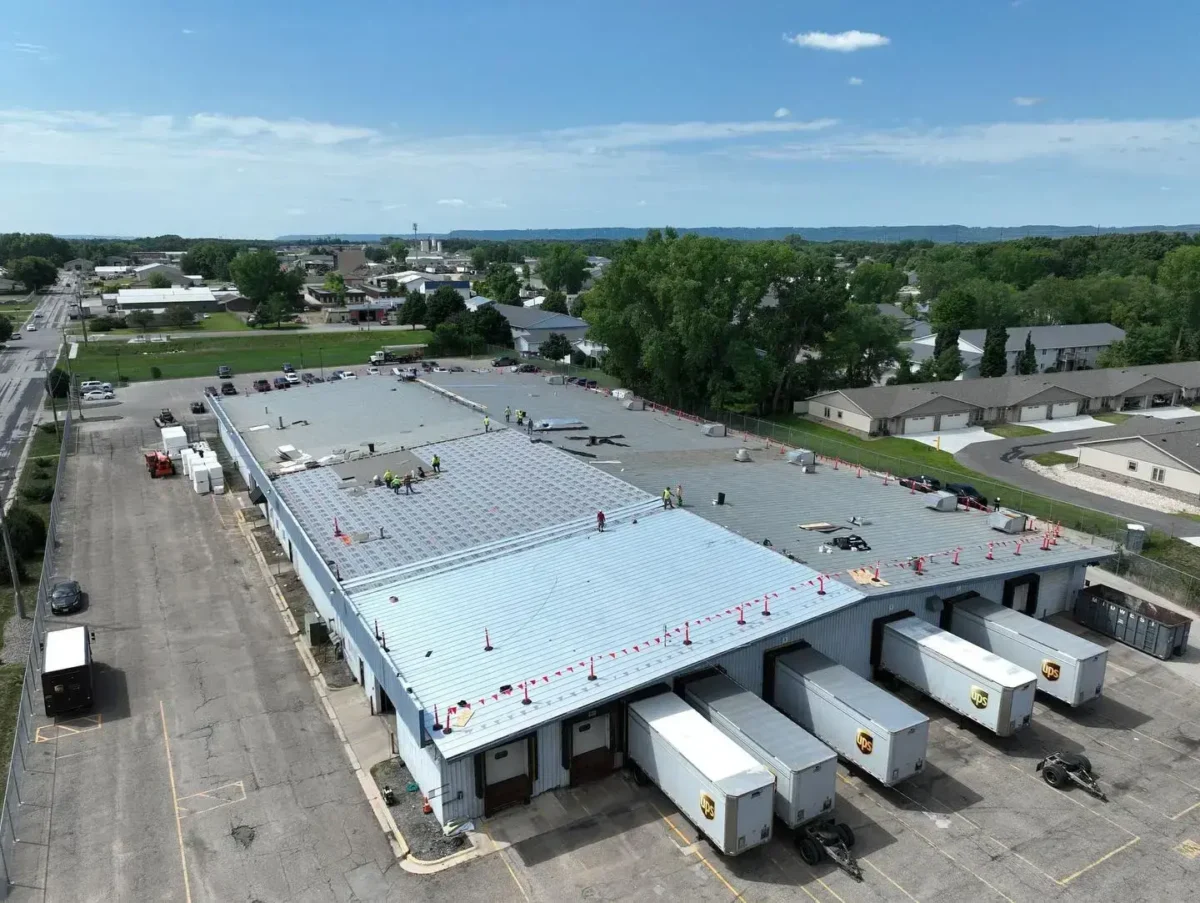 what types of commercial roofing systems are used in winona wi big commercial building First american project